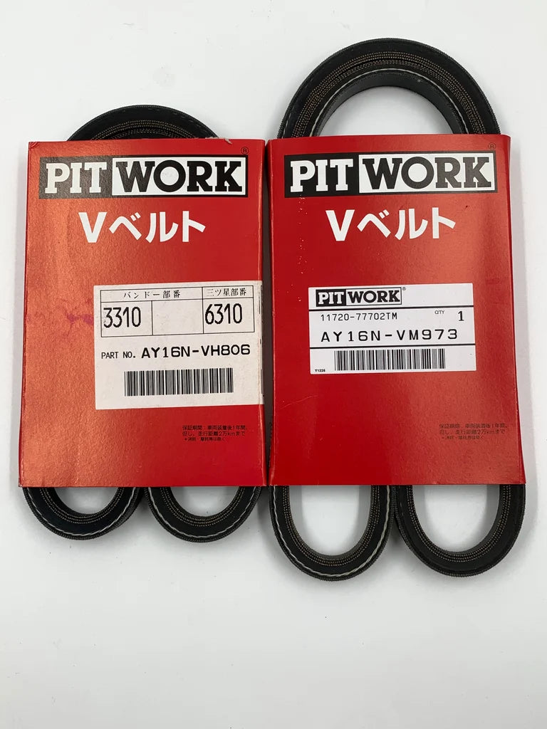 New original Nissan Be-1 alternator and AC belts, Made in Japan