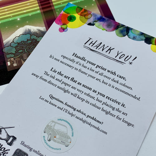 Inkymole's ‘Party at Fuji-san’ art print