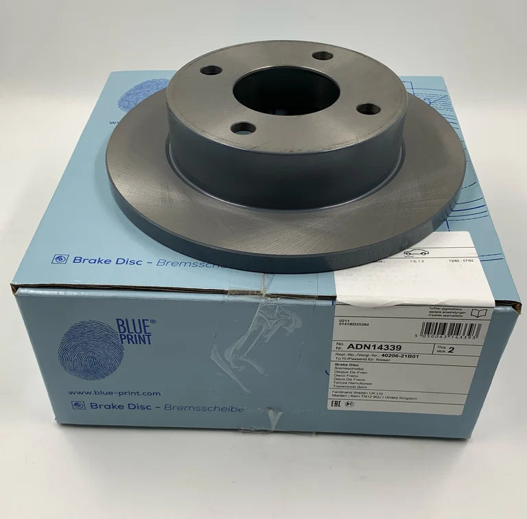 2x new solid brake discs, Blueprint. For Pao, Be-1, Figaro and K10 Micra/March