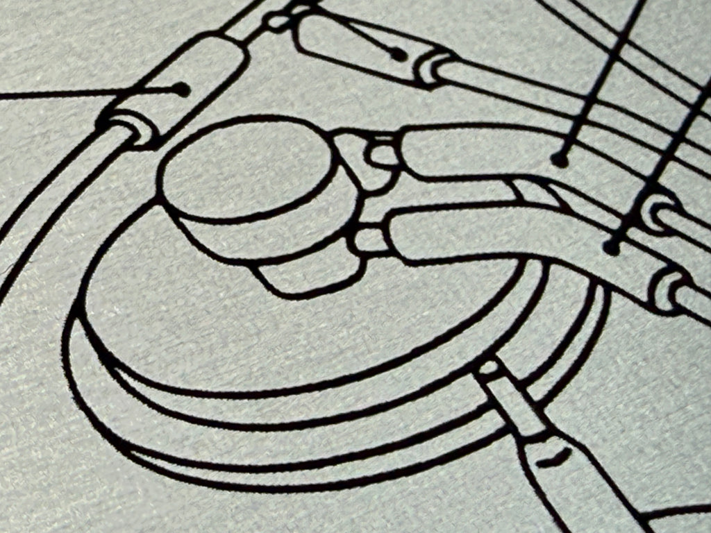 Set of 6 screen-printed aluminium under-bonnet information panels for Nissan PAO