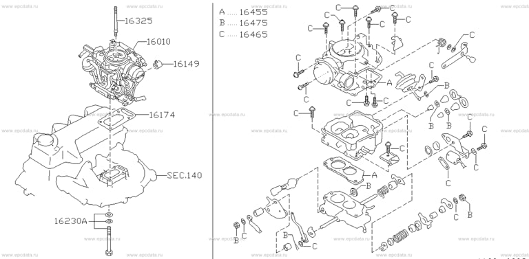 New Nissan carb gasket set for Pao, Be-1, K10 Micra/March and S-Cargo