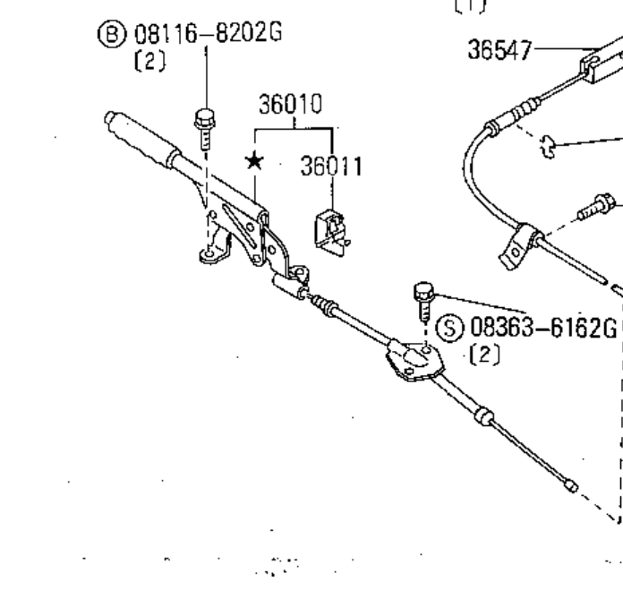 Obsolete NOS Nissan Pao, K10 Micra, Be-1 and Figaro handbrake front cable.