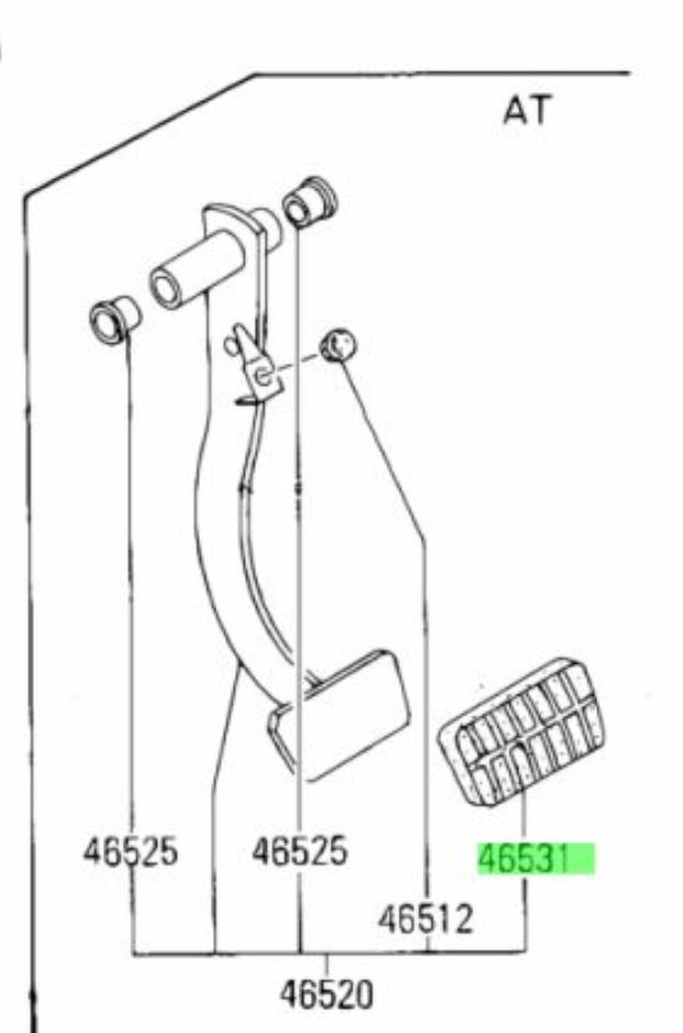 New original Nissan brake pedal rubber for an automatic Pao, Figaro, Be-1  K10 Micra/March