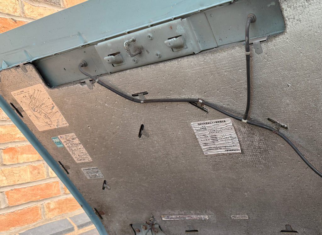 Set of 6 screen-printed aluminium under-bonnet information panels for Nissan PAO